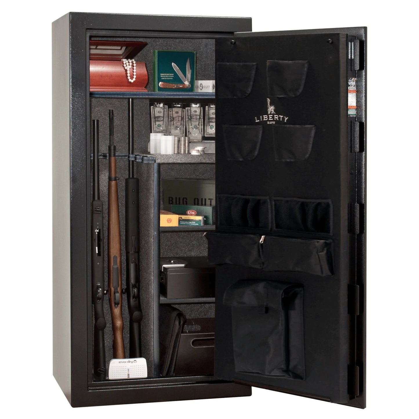 Liberty Centurion 24 Gun Safe | Black, 3-spoke handle, Elock