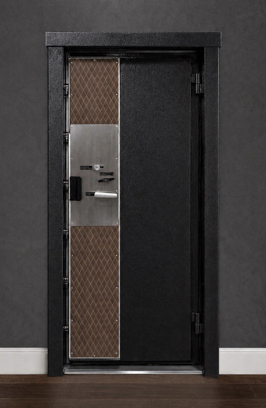 American Security Pro-Fit Inswing 8030 R/H Vault door | Textured black, black nickel, Electronic lock, 8-10" wall