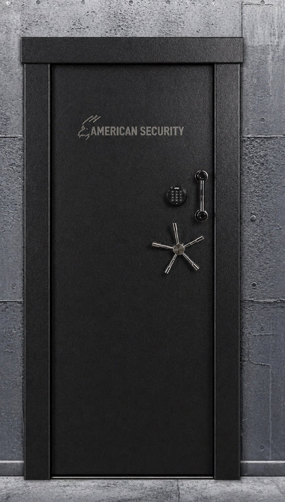 American Security Pro-Fit Inswing 8030 R/H Vault door | Textured black, black nickel, Electronic lock, 8-10" wall