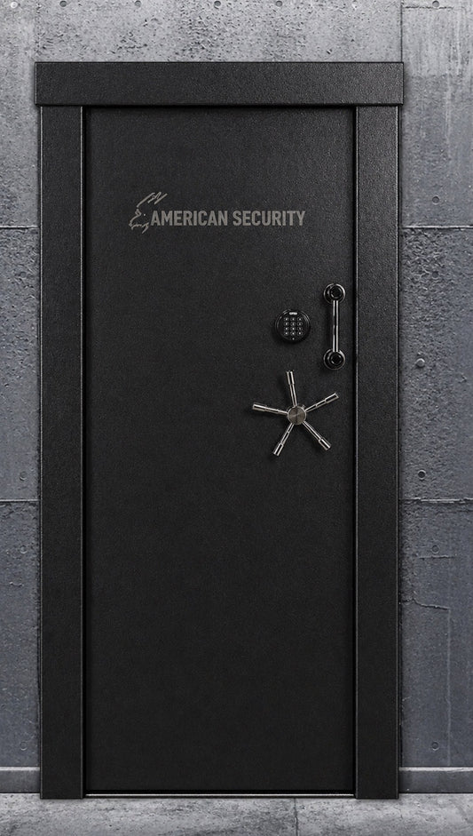 American Security Pro-Fit Inswing 8030 R/H Vault door | Textured black, black nickel, Electronic lock, 8-10" wall