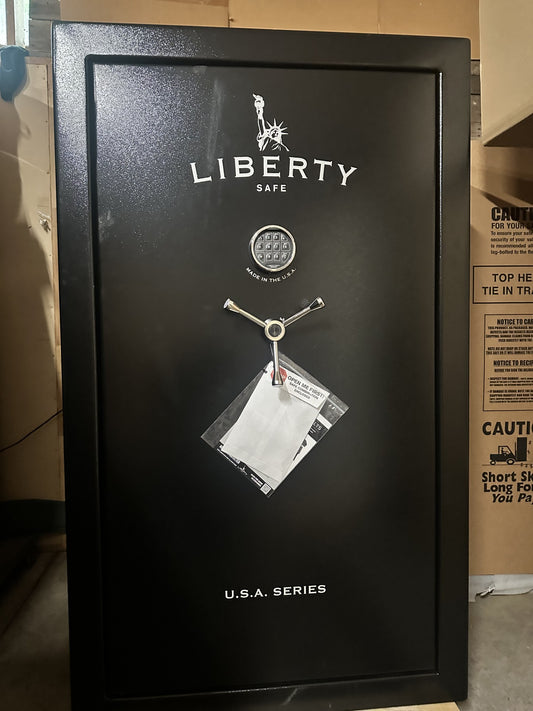 Liberty USA 36 Gun Safe | Black, 3- spoke handle, Elock